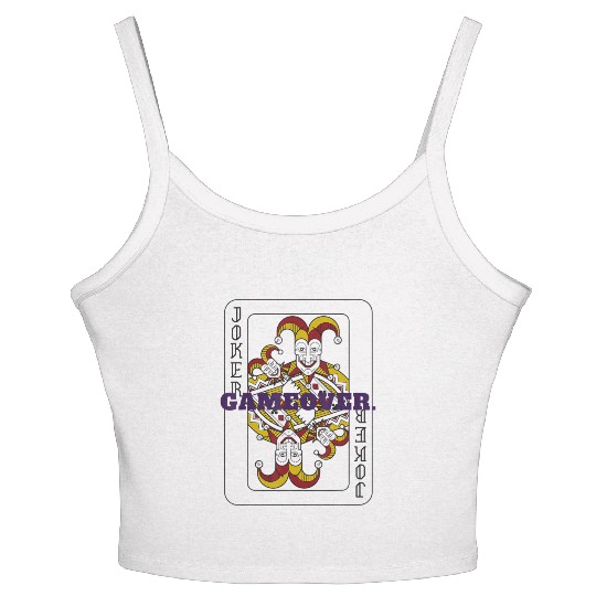 GAME OVER Joker Playing Card Women's Spaghetti Strap Tank Top