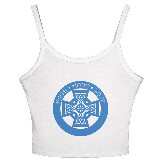 Timeless Celtic Cross With Faith Hope Love Women's Spaghetti Strap Tank Top