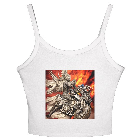 Devil Hellfire Riding Motorcycle Women's Spaghetti Strap Tank Top