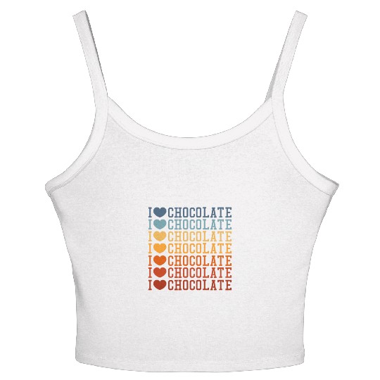 I Love Chocolate Retro Vintage Women's Spaghetti Strap Tank Top