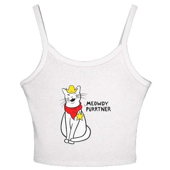 meowdy cat partner Women's Spaghetti Strap Tank Top