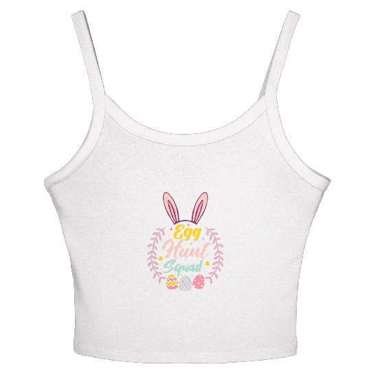 Egg Hunt Squad Hunting Season Funny Easter Day Women's Spaghetti Strap Tank Top