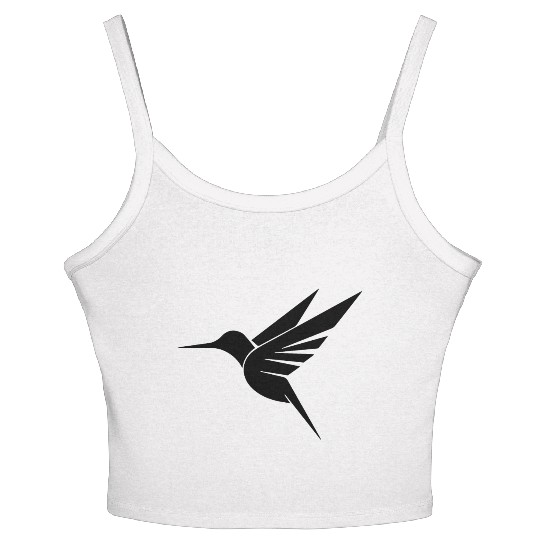Floating Hummingbird Tattoo Tribal Swinging Women's Spaghetti Strap Tank Top