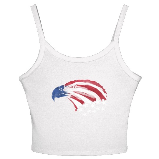 Bald Eagle Us Flag Colors Women's Spaghetti Strap Tank Top