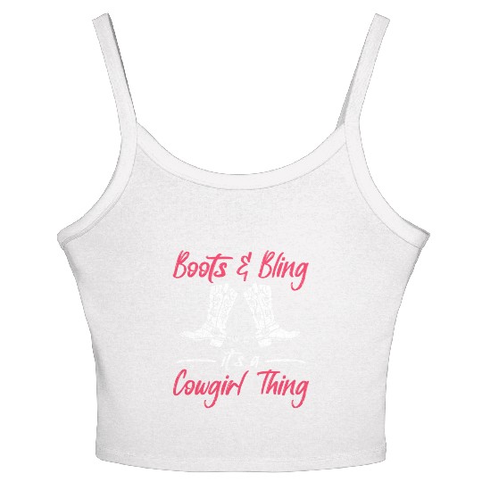 Boots And Bling It's A Cowgirl Thing Women's Spaghetti Strap Tank Top