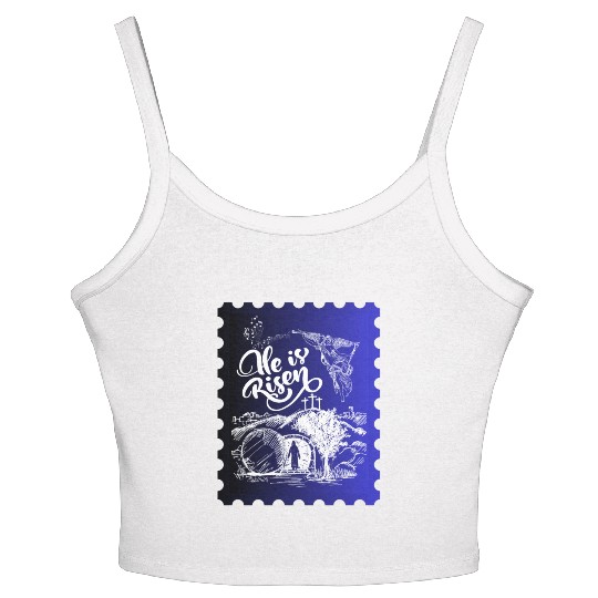 He Is Risen. Angel and singing; Classic drawing Women's Spaghetti Strap Tank Top