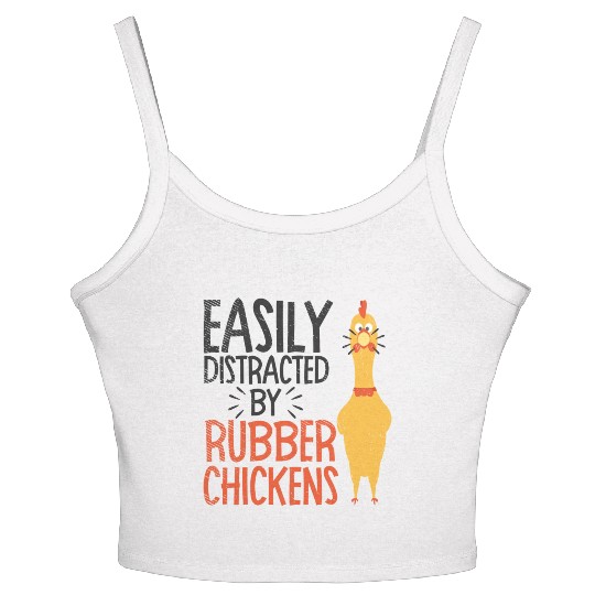 Rubber Chicken Enthusiast Loud Scream Yellow Women's Spaghetti Strap Tank Top