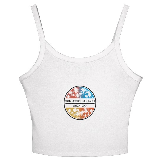 San Jose Del Cabo Mexico Palm Tree Stylish Women's Spaghetti Strap Tank Top