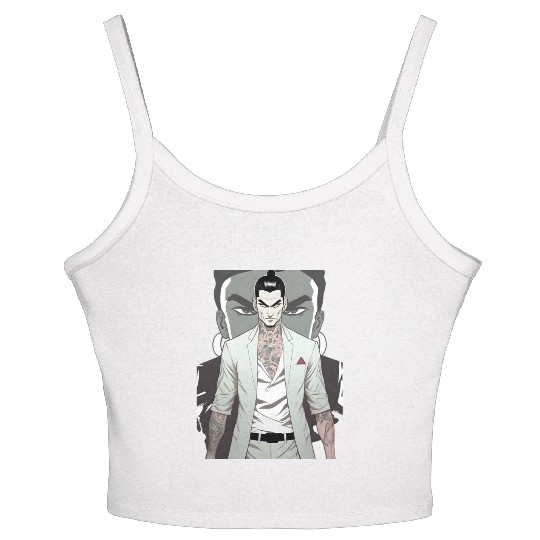 Japan Yakuza Greeny Face Women's Spaghetti Strap Tank Top