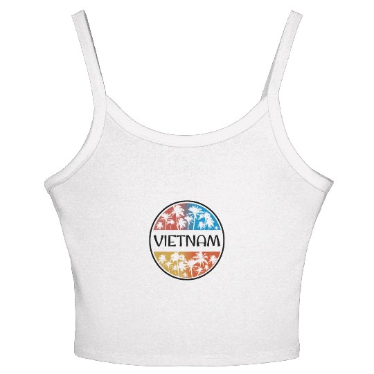 Vietnam Palm Tree Stylish Vacation Souvenir Women's Spaghetti Strap Tank Top
