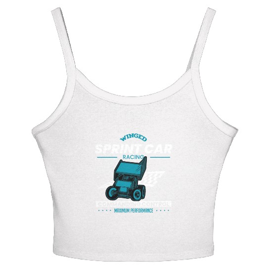 Sprint Car Racing, sprint car, dirt track racers Women's Spaghetti Strap Tank Top