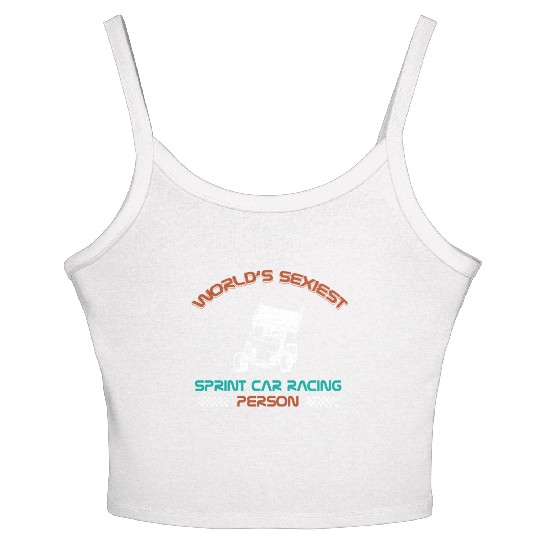Sprint Car Racing, sprint car, dirt track racers Women's Spaghetti Strap Tank Top