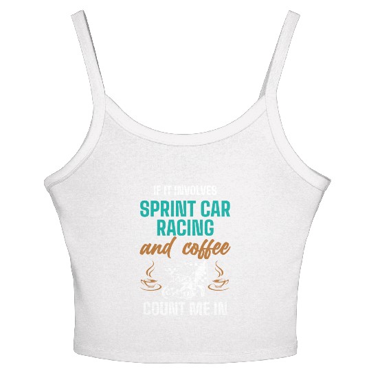 Sprint Car Racing, sprint car, dirt track racers Women's Spaghetti Strap Tank Top
