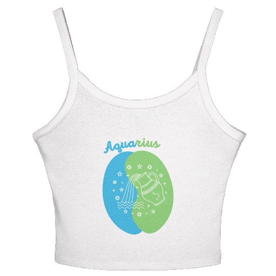 Aquarius: Embrace Your Unique Vision with Minimali Women's Spaghetti Strap Tank Top