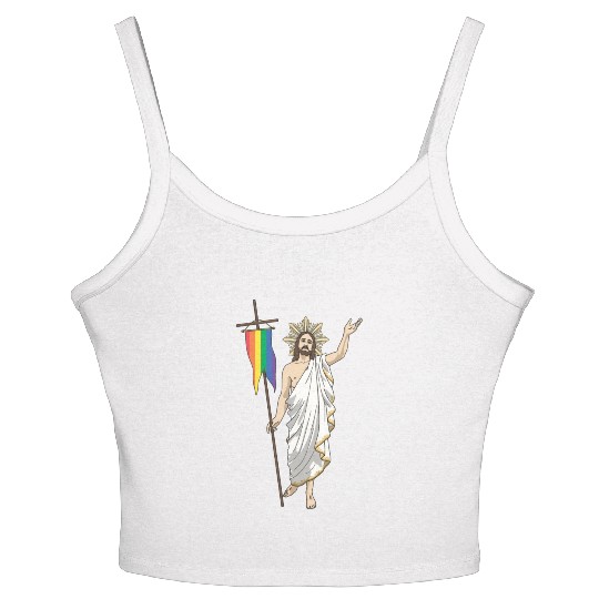 LGBT Jesus Equal Rainbow Christian Women's Spaghetti Strap Tank Top