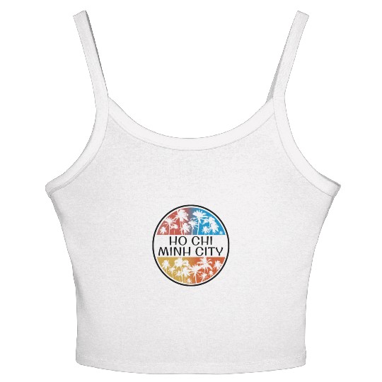 Ho Chi Minh City Vietnam Palm Tree Stylish Women's Spaghetti Strap Tank Top