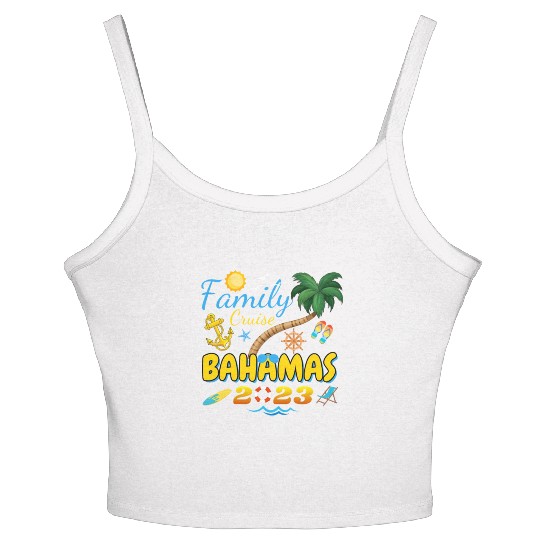 Family Cruise Bahamas 2023 Matching Group Summer Women's Spaghetti Strap Tank Top