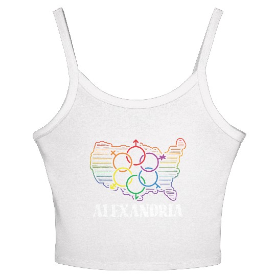 Alexandria Pride Month Pride Flag LGBT Community L Women's Spaghetti Strap Tank Top