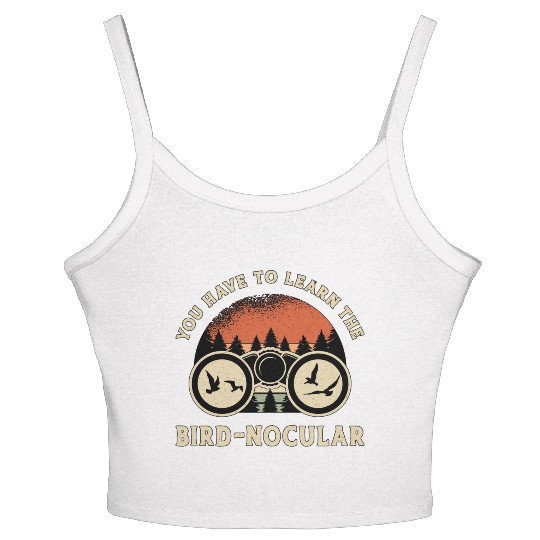 Bird Watching The Bird Nocular Retro Bird Watcher Women's Spaghetti Strap Tank Top