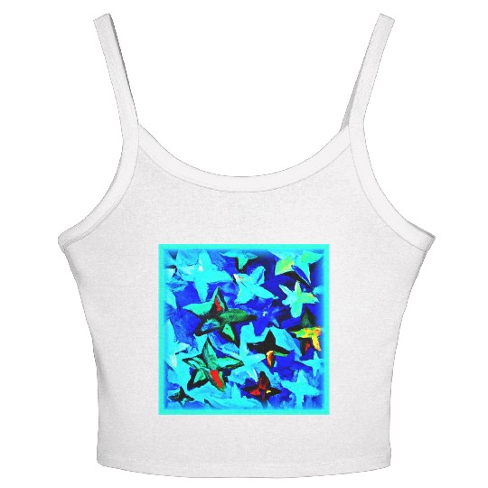 Blue Starry Night Sky Painting. Buy Now Women's Spaghetti Strap Tank Top