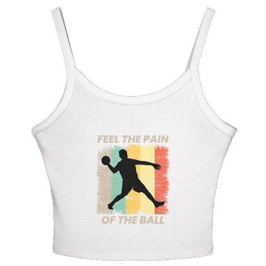 Dodgeball Player Coach Team Sports Vintage Retro Women's Spaghetti Strap Tank Top