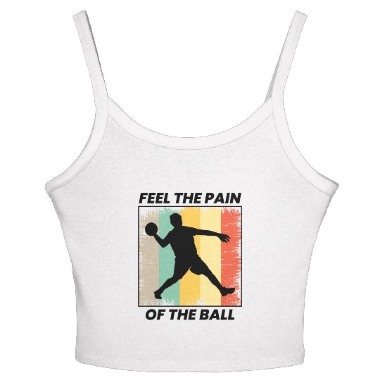 Dodgeball Player Coach Team Sports Vintage Retro Women's Spaghetti Strap Tank Top