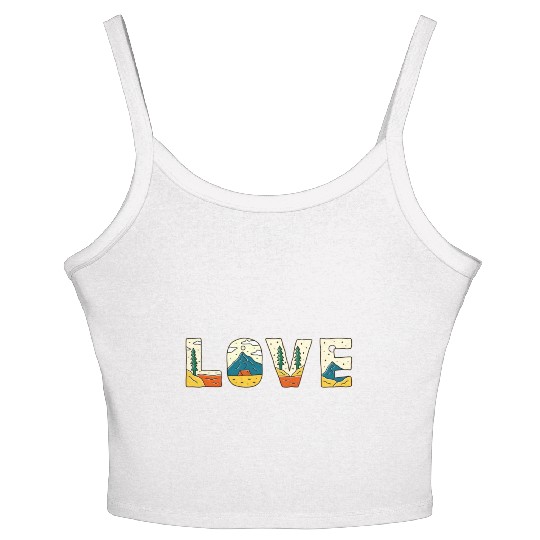 Nature's Love Words: Eco-Friendly Design Women's Spaghetti Strap Tank Top