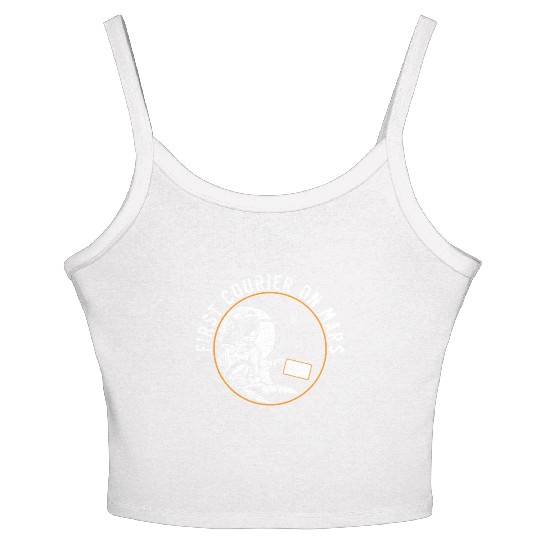 First Courier On Mars Postal Worker Mail Escort Women's Spaghetti Strap Tank Top