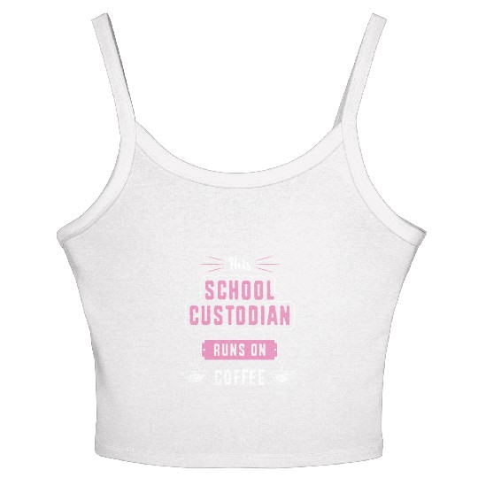 Coffee and Cleaning Janitor School Custodian Women's Spaghetti Strap Tank Top