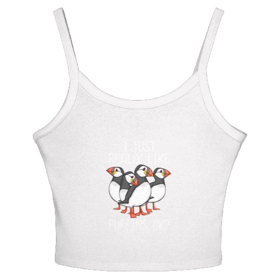 Atlantic Puffin Bird Lover Gift Women Cute Puffin Women's Spaghetti Strap Tank Top