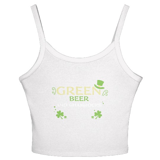 Green beer and shamrocks Women's Spaghetti Strap Tank Top