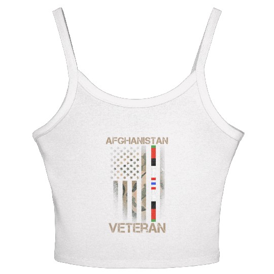 Afghanistan Veteran American US Flag Proud Army Mi Women's Spaghetti Strap Tank Top