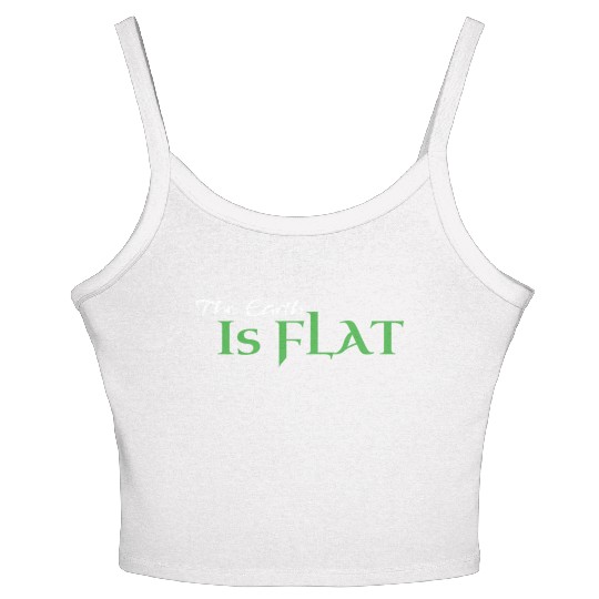 Flat Earth Green Women's Spaghetti Strap Tank Top