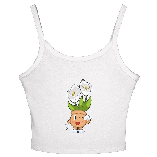 Plant Pot Calla Lily Flower Women's Spaghetti Strap Tank Top