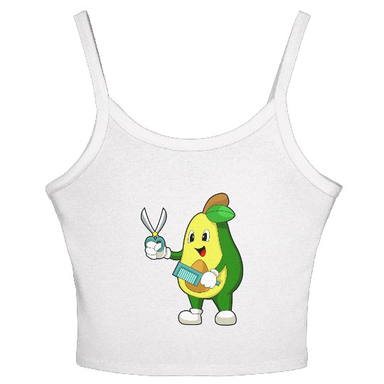 Avocado Hairdresser Scissors Comb Women's Spaghetti Strap Tank Top