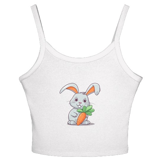 Rabbit Glasses Boys Girls Kids Easter Day Carrot Women's Spaghetti Strap Tank Top