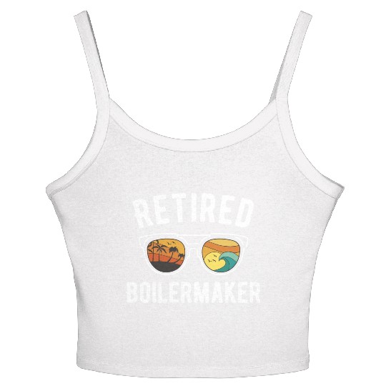 Retiree beach vacation boilermaker sunglasses Women's Spaghetti Strap Tank Top