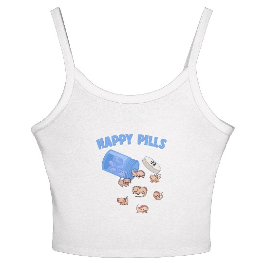 Happy Pills Axolotls Funny Axolotl Lover Humor Pun Women's Spaghetti Strap Tank Top