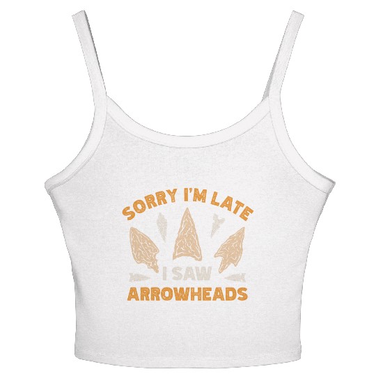 Sorry I'm Late I Saw An Arrowhead Hunting Women's Spaghetti Strap Tank Top