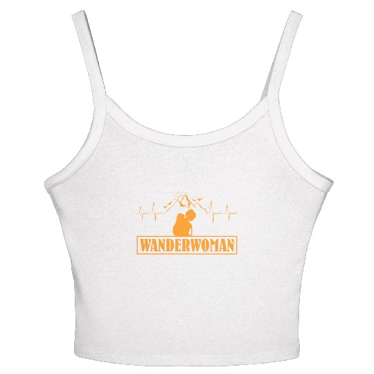 Wanderwoman Mountaineer Wanderlust Hiker Women's Spaghetti Strap Tank Top