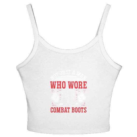 Soldier not just combat boots military army Women's Spaghetti Strap Tank Top