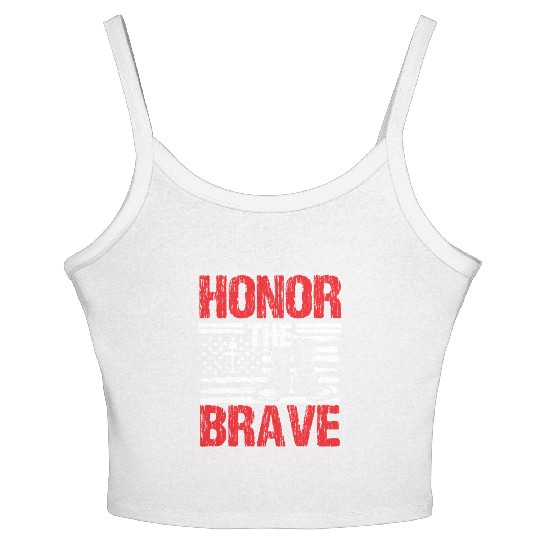 Soldier honor the brave military army veteran Women's Spaghetti Strap Tank Top