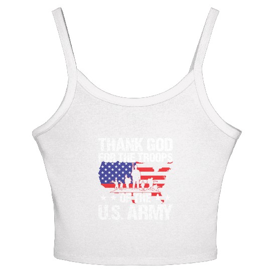 Soldier thank god for troops of us army military Women's Spaghetti Strap Tank Top