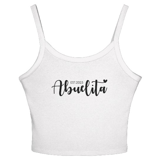 Abuelita 2023 New Grandma Newborn Baby Announce Women's Spaghetti Strap Tank Top
