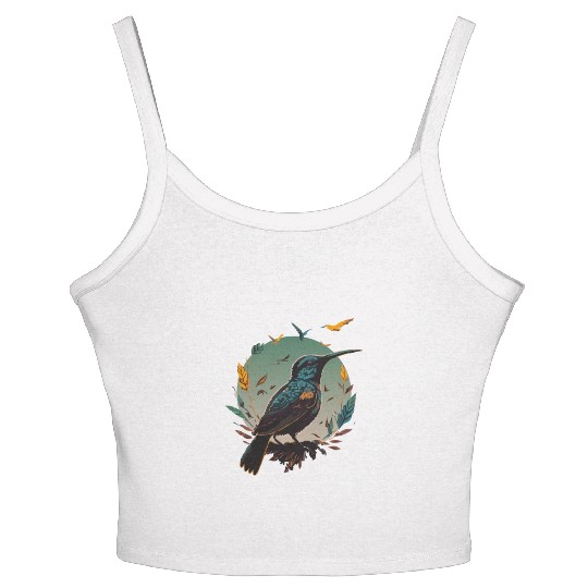 Nature Lovers - Charming Hummingbird Women's Spaghetti Strap Tank Top