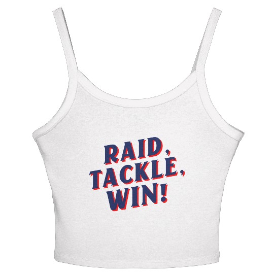 Raid, Tackle, Win! | Kabaddi Sport Women's Spaghetti Strap Tank Top