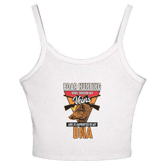 Boar Hunting - Runs Through My Veins Women's Spaghetti Strap Tank Top