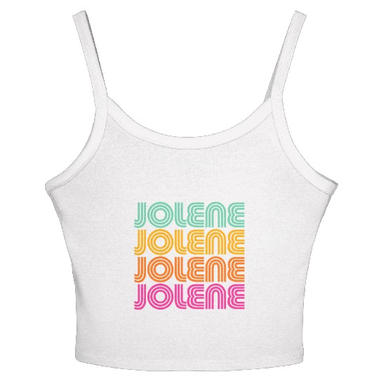 Jolene Retro Vintage 70s 80s Rainbow Pink Song Sun Women's Spaghetti Strap Tank Top