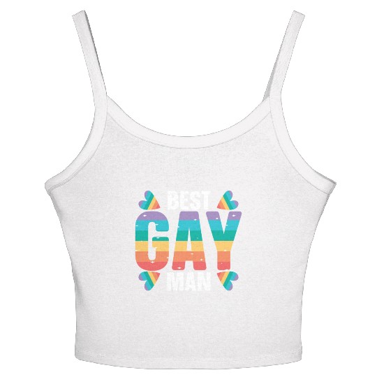 Gay Rights Rainbow Pride Month LGBTQ Gay Pride Women's Spaghetti Strap Tank Top