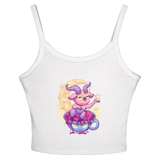 Pastel Goth Kawaii Baphomet Tea Women's Spaghetti Strap Tank Top